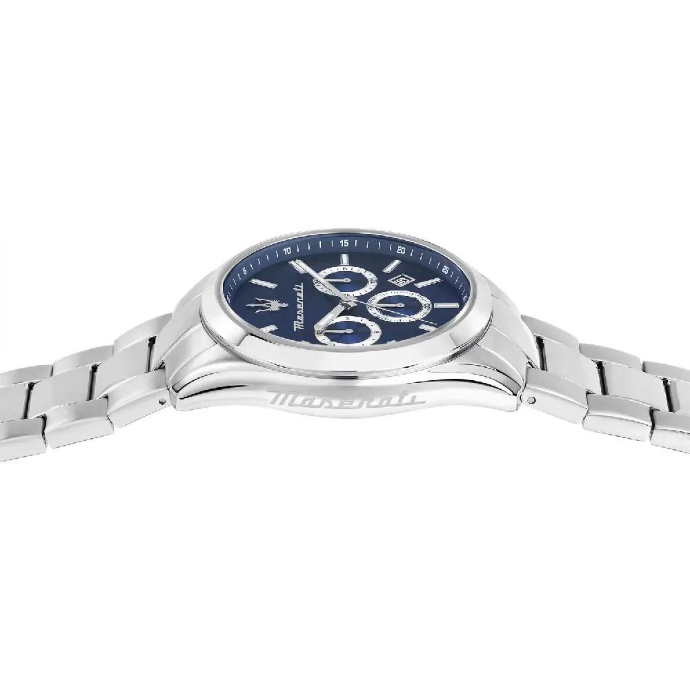 Maserati Attrazione Blue Silver Нержавеющая сталь Мужской Кварцевый Хронограф R8853151005