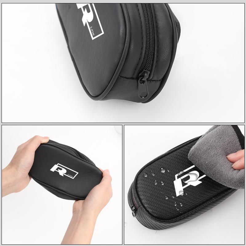 Car Door Leather Bag Velcro-fastened Sunglasses Storage Box Accessories For Volkswagen VW Golf Polo Tiguan T5 Passat b6 Jetta 7UED
