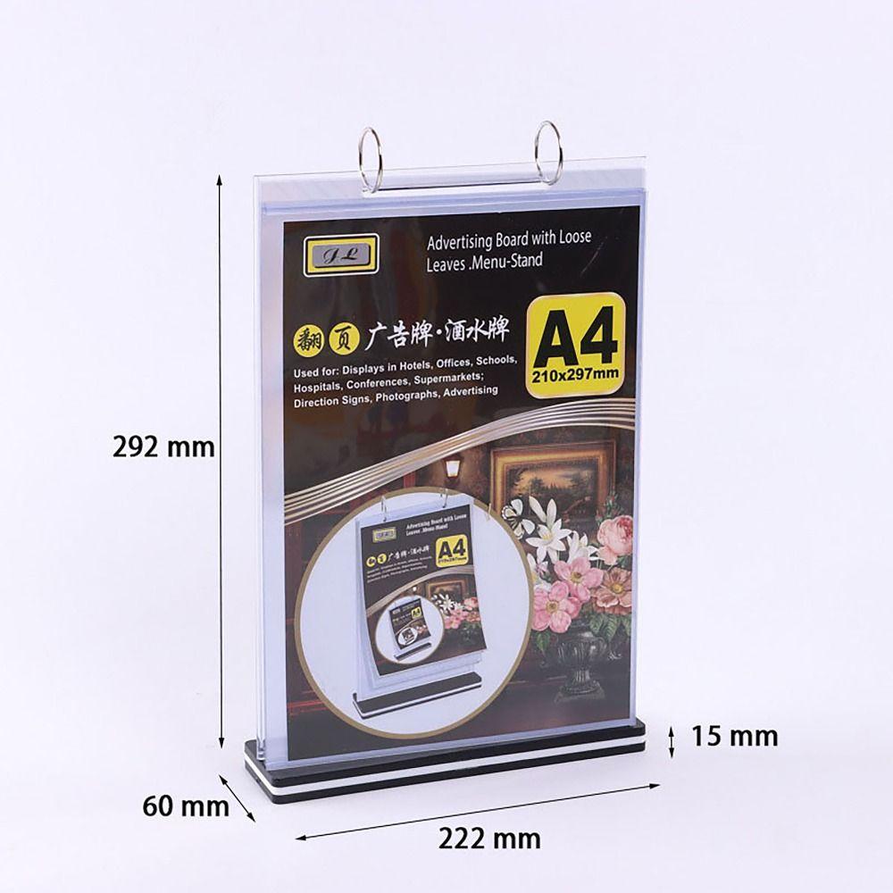 Waterproof Table Menu Stand A4 A5 A6 Flip Menu Stand Clear Paper Menu Display Stand  Dining-table