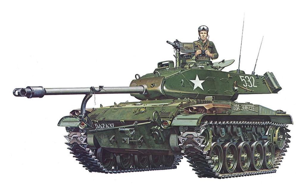 Tamiya 1/35 Military Miniature Series No. 55 U.S. Army Light Tank M41 Walker Bulldog Plastic Model 35055