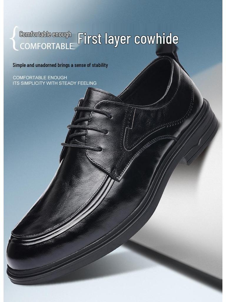 Мужские туфли из натуральной кожи на шнуровке в деловом повседневном стиле - Дышащая мягкая подошва