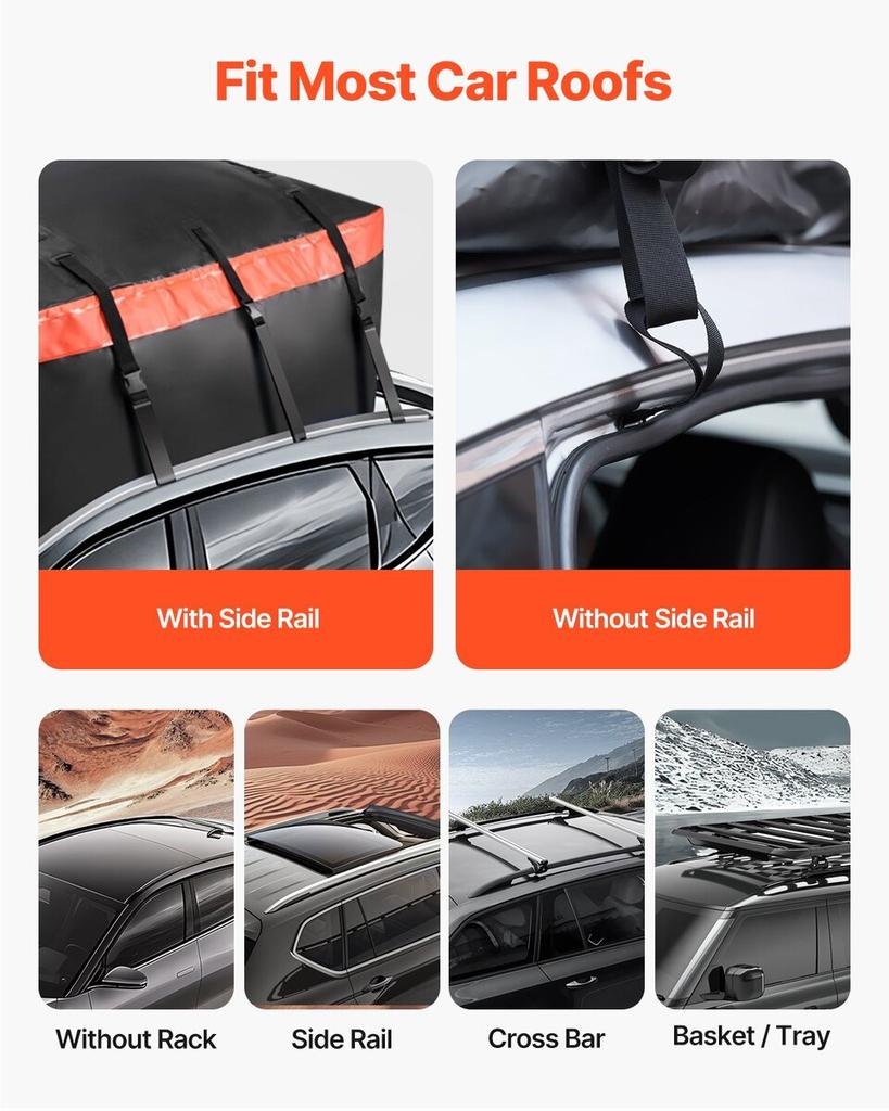 Car Rooftop Cargo Carrier Bag 23 Cubic Feet 840D PVC Car Roof Luggage Bag