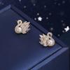 Swan Elegant Fashion Stud Earrings Women's Small Animal Earrings Light Luxury High-end Temperament Niche Ear Jewelry