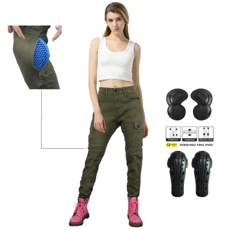 Womens Motorcycle Riding Pants With Protective Padding Cotton Blend Casual Biker Jeans Season