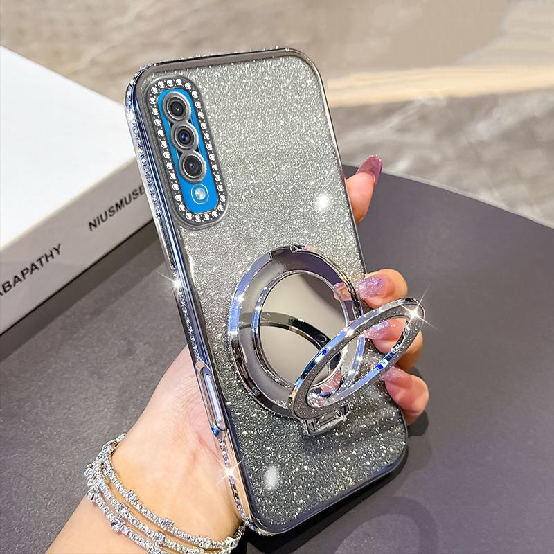 KEYSION Роскошный блестящий чехол с драгоценными камнями и магнитной застежкой для Samsung Galaxy A50 A50S A30S, чехол-подставка с зеркалом для макияжа, ударопрочная задняя крышка