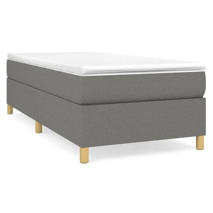 Maison Exclusive - Sommier à lattes de lit avec matelas Gris foncé 100x200cm Tissu