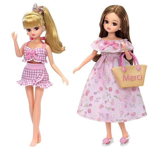 Takara Tomy Licca-chan Dress LW-16 Swimsuit & Resort Dress Set, Dress-up Play, Pretend Play Toy, Age