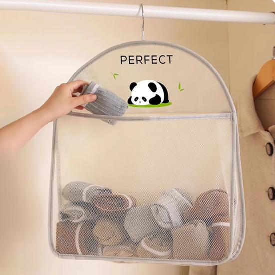 Сетчатый мешок для хранения большой вместимости, органайзер для гардероба, дышащая подвесная сетка для хранения нижнего белья, носков, полотенец, для спальни, общежития, путешествий