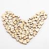 100 Pcs Wood Love Heart Shape Buttons Table Scatter Craft DIY Wedding Decor