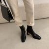 Женские сапоги в стиле Майяра, осенне-зимние, новые, толстые каблуки, французские квадратные, эластичные, тонкие, сапоги, высокие каблуки, короткие сапоги, женская обувь