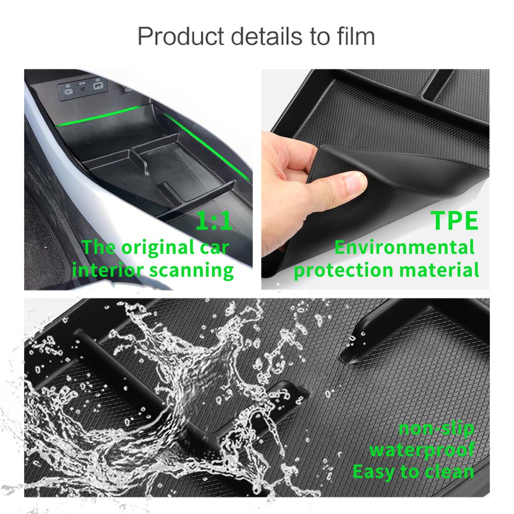 Для BYD Seal EV Центральный подлокотник Нижний уровень ящик для хранения TPE центральная консоль лоток органайзер аксессуары