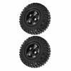 2Pcs RC Wheels Metal Remote Control Car Tires Replacement Parts for Axial SCX24 90081Black