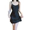 Women's Satin Butterfly Print Deep V Push Up Padded Tie Sleep Dress Lounge Set