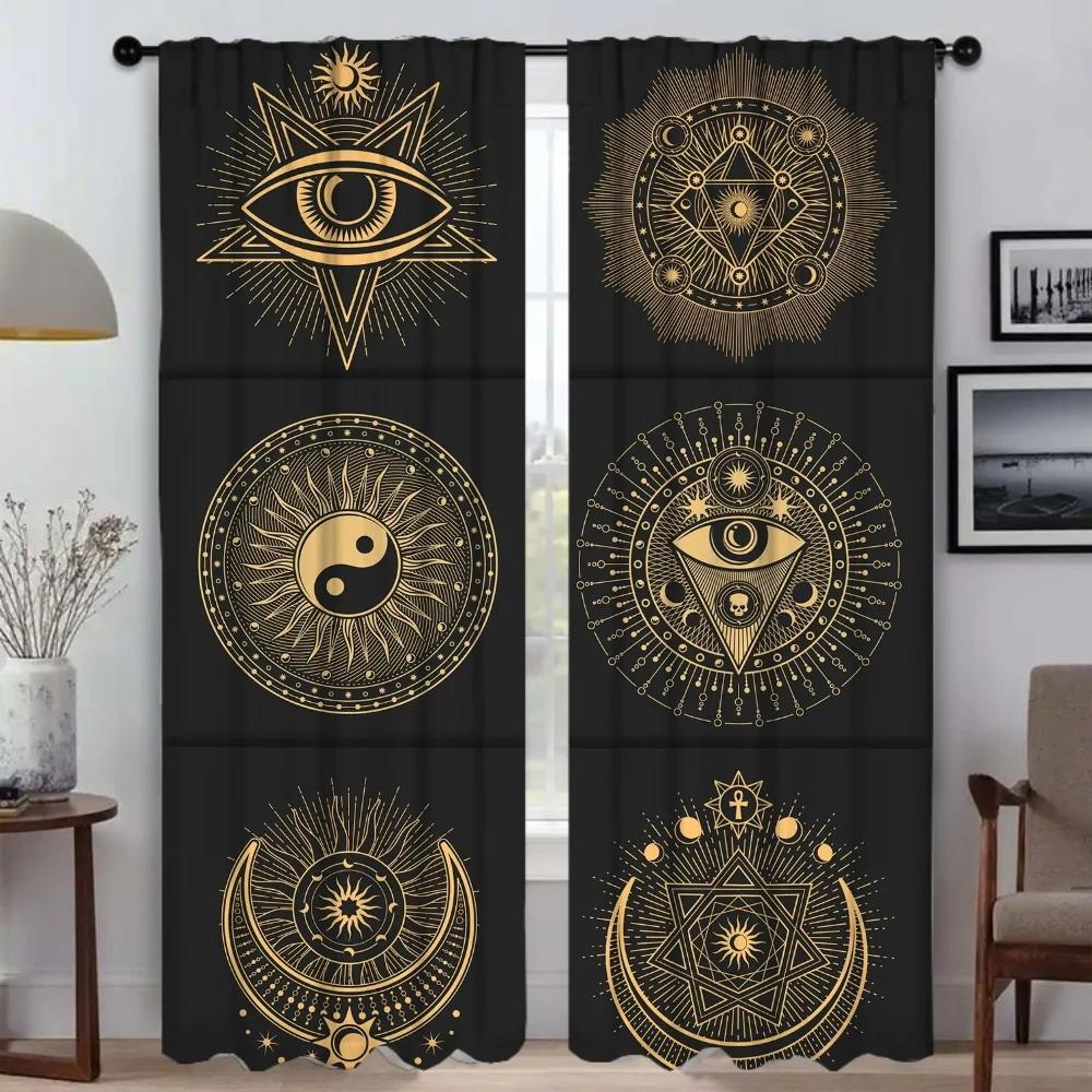 Ретро Mystic Eye Blackout Curtain для комнаты 2-панельные шторы для спальни, перегородки, жалюзи, украшения для Хэллоуина, гостиной, кухни