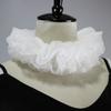 Halloween Party Ruffles Lace Fake Collar for Womens Elegant Layered Clown Cosplay Customes Detachable Collar Neck Collar