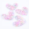 8Pcs/lots Transparent PVC Filling Sequin Heart  Flatback Scrapbooking Ornamnet Patches Accessories DIY Crafts Supplies