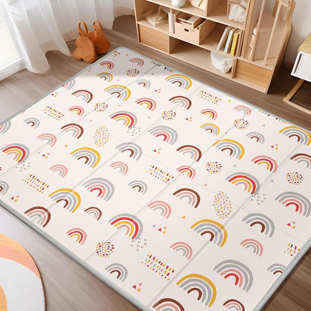 Складной детский игровой коврик, PIGLOG 50x50 Коврик для манежа, Безопасный пенопластовый игровой коврик для времени на животике, Водонепроницаемые игровые коврики для младенцев и малышей