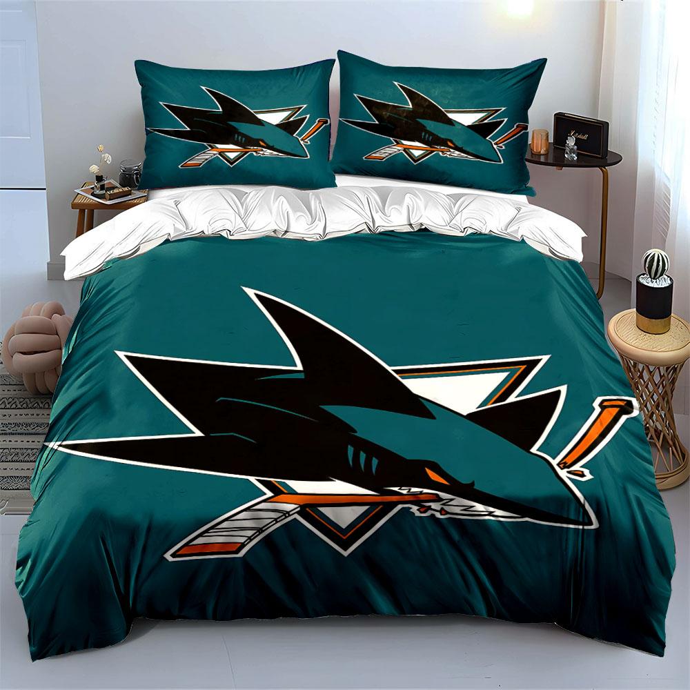 Shark Logo Bedding Set Bedding Duvet Cover Set Duvet Cover Pillowcases (1 * Duvet Cover 2 * Pillowcases, without duvet insert)