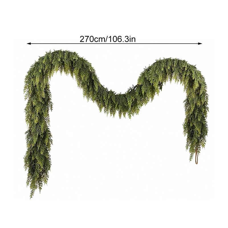 1 шт. Темно-зеленые ветви Праздничная гирлянда Дом Искусственная лоза плюща Рождественская елка Зеленые двери