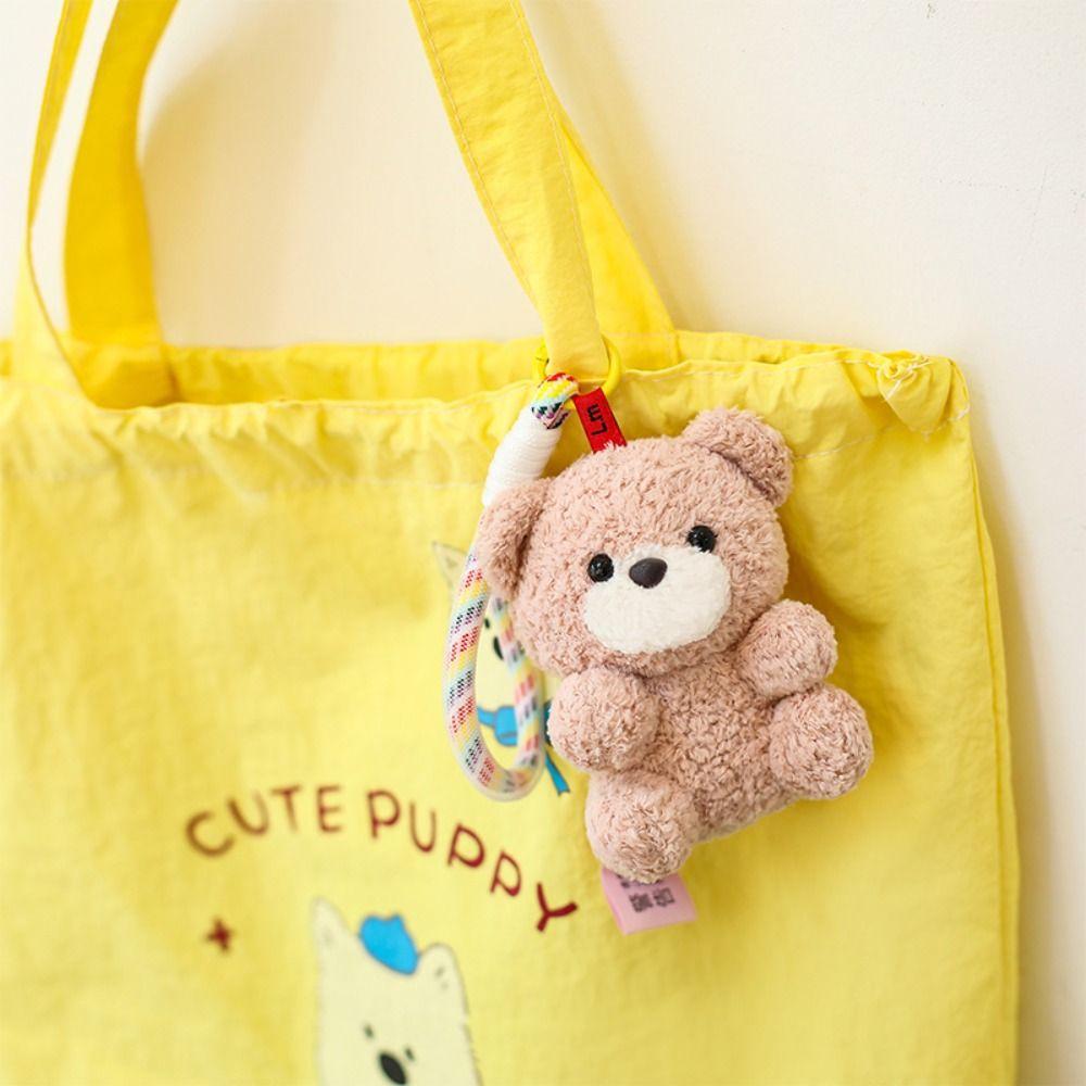Fluffy Soft Elephant Plush Doll Metal Ring Panda Plush Key Ring Dinosaur Plush Pendant Handbag