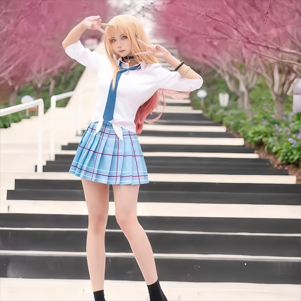 Косплей Китагава Марин Аниме Мой Маленький Шкафчик Kitagawa Marin Костюм для Косплея Платье Школьная Форма Парик Костюм Большой Размер Женский