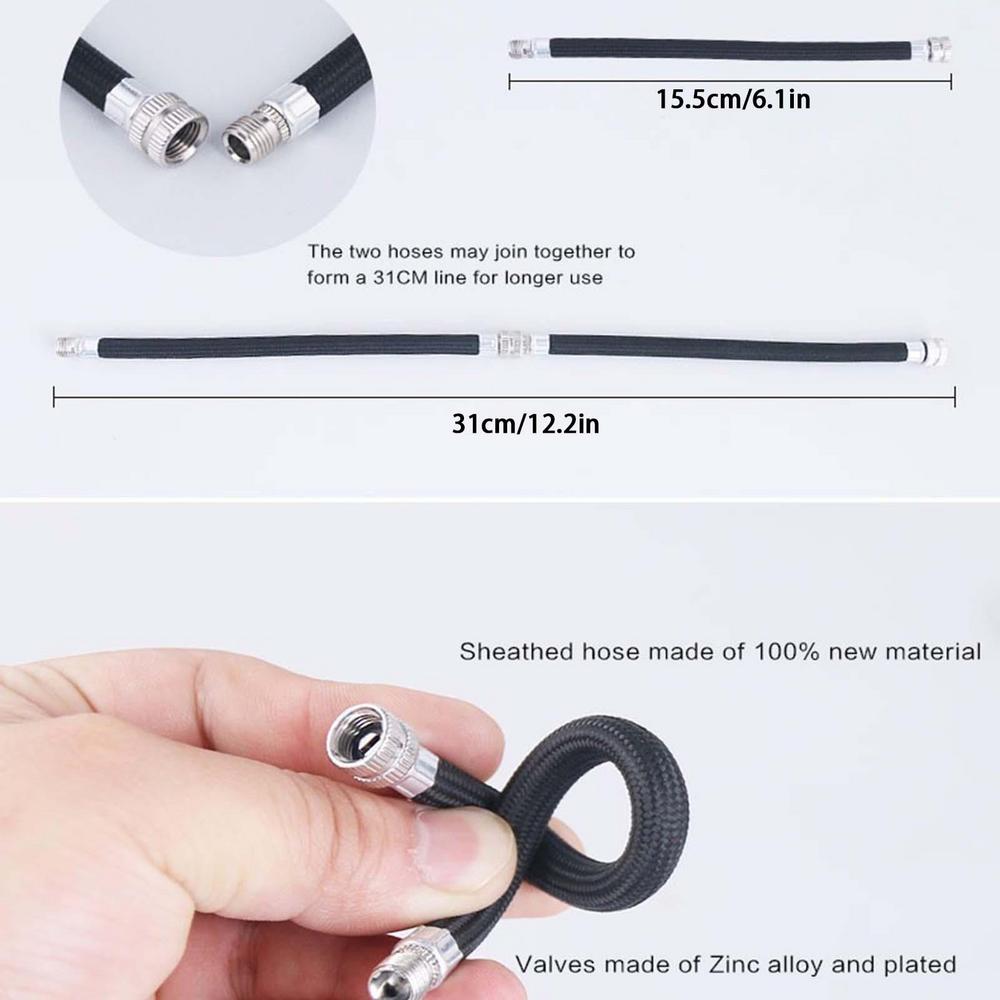 Air Pump Inflator Extension Hose Extended Air Inflator Rubber Tube Universal Pump Supplies Compatible For RV Bicycles And Motorc