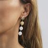 Chic 2023 Winter Gold Round Faux Pearl Earrings Stylish Long Design For Women