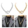 Fashionable Exaggerated Adjustable Length Chain Necklace with Heart Charm Pendant for Trendy Women Ladies Daily Use