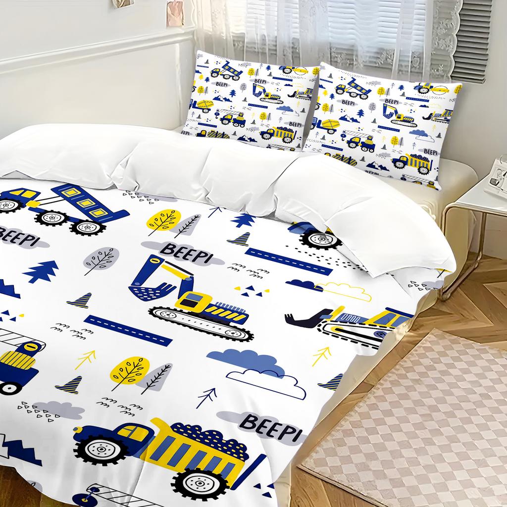 Мультяшный Постельный Комплект Тачки Молния Пододеяльник Инженерная Техника Мальчишеское Постельное Белье Постельное Белье Подарок для Детей