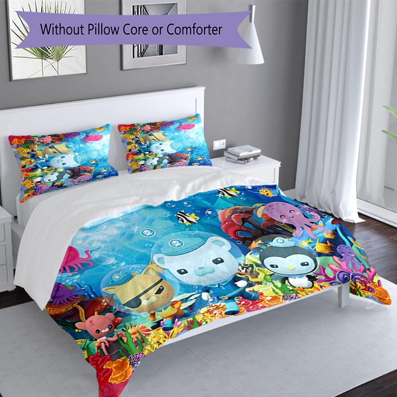 3pcs The Octonauts3 pattern bedding set duvet cover set includes duvet cover &pillowcases, perfect all season bedroom decoration & gift