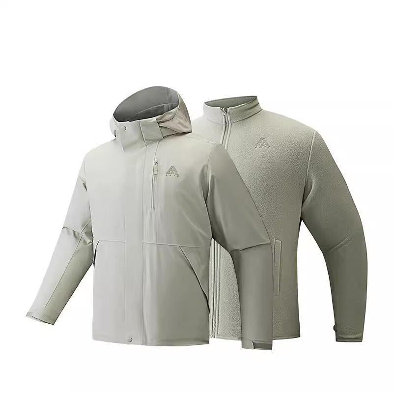 Anta Куртка Outdoor Series Three-In-One с капюшоном, молнией, съемной флисовой подкладкой, водонепроницаемая, ветрозащитная, дышащая, прочная, теплая, мужская куртка 952446602-5