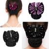 1Pcs Bowknot Net Bun Hair Cover Satin Bow Bun Crochet Net Durable Elastic Hairnet  for Women