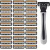 Men's Classic Manual Razor Vintage Water Wash Razor Blade Sharp Blade Anti Scratch Three Layer Blade Razor