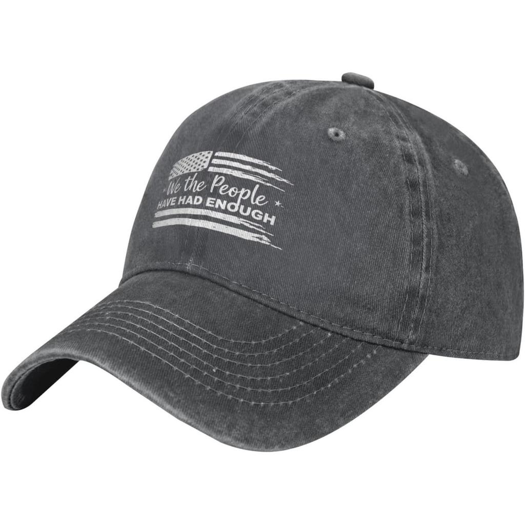 We The People Had Enough Distressed Baseball Cap Washed Cotton Graphic Hat for Unisex