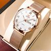 OLEVS Rome Time Quartz Watch Women Rose Gold Blue Ladies Bracelet Watches Female Clock Relogio Feminino Montre Femme