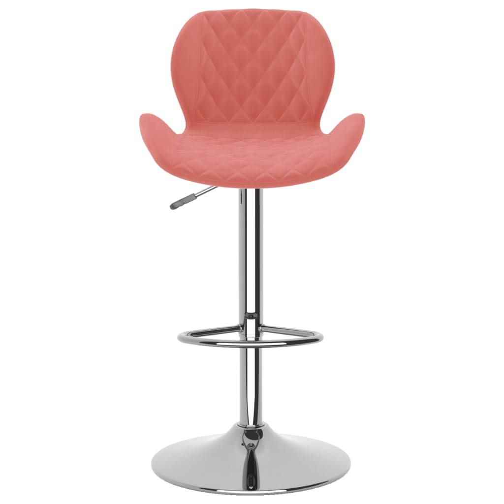 Bar Stool 2 pcs. Pink Velvet