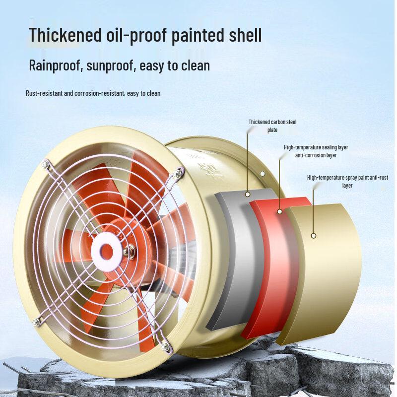 Duct-type Industrial Kitchen Exhaust Fan CN plug (adapter included)