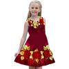Girls Round Neck Sleeveless Vest Dress Dress Dresses Lovely Splicing Collision Colour Princess Dress 3D Digital Printing
