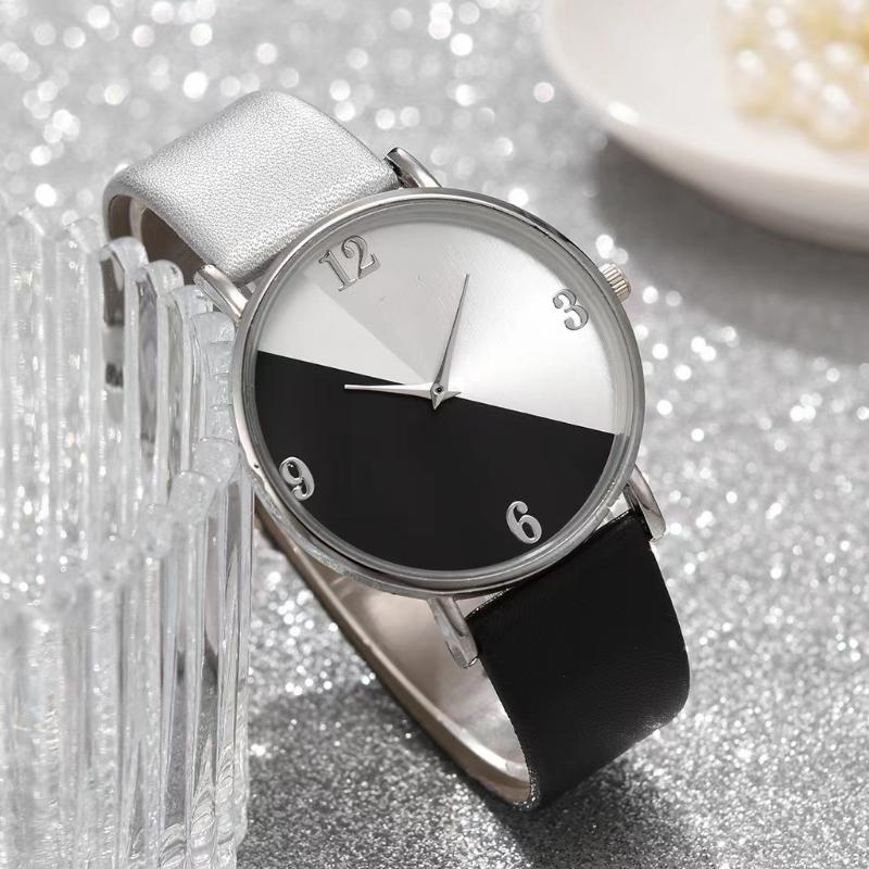 Женские двухцветные наручные часы Geneva Matching Ultra-thin Quartz Wristwatches