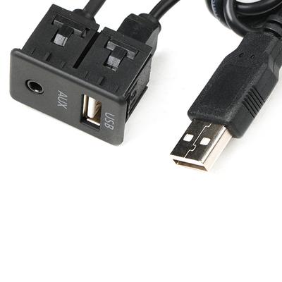 Панель для крепления на приборную панель автомобиля с портом AUX и USB, Автомобильный/Лодочный USB-кабель-удлинитель, Адаптер 15 см