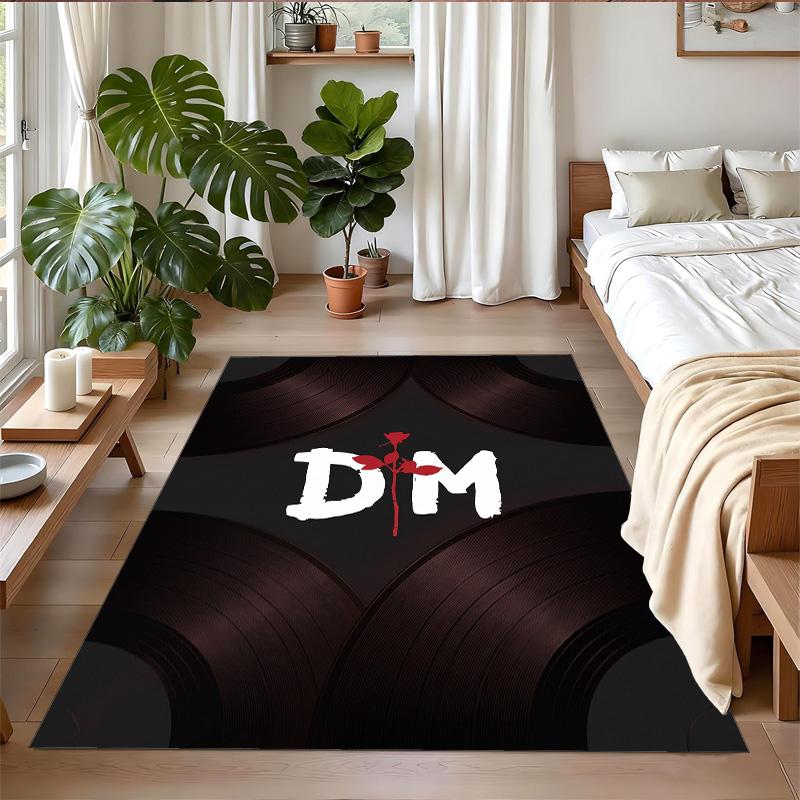 Depeche Mode Print Crystal Velvet Plush Rug Wear?Resistant Anti?Slip Floor Mat For Indoor Household Decoration