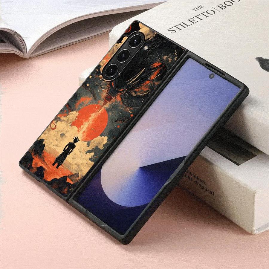 Case for Samsung Galaxy ZFold6 ZFold3 ZFold4 Z Fold 7 6 5 4 3 ZFold5 ZFold7 Back Phone Cover Dragon Ball Draw Goku