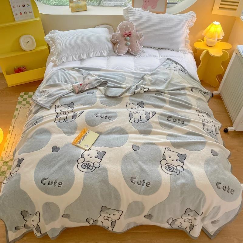 Одеяло с рисунком милого медведя из мультфильма, супер мягкое, уютное, легкое, теплое, флисовое одеяло для путешествий, домашнего дивана, кровати