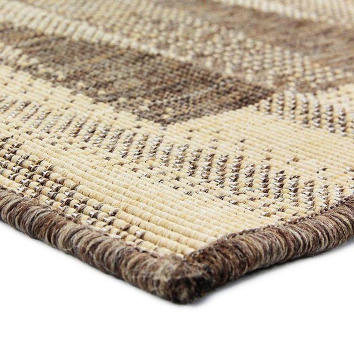 Tapis salon réversible ondes abstraites beige-marron 110x60