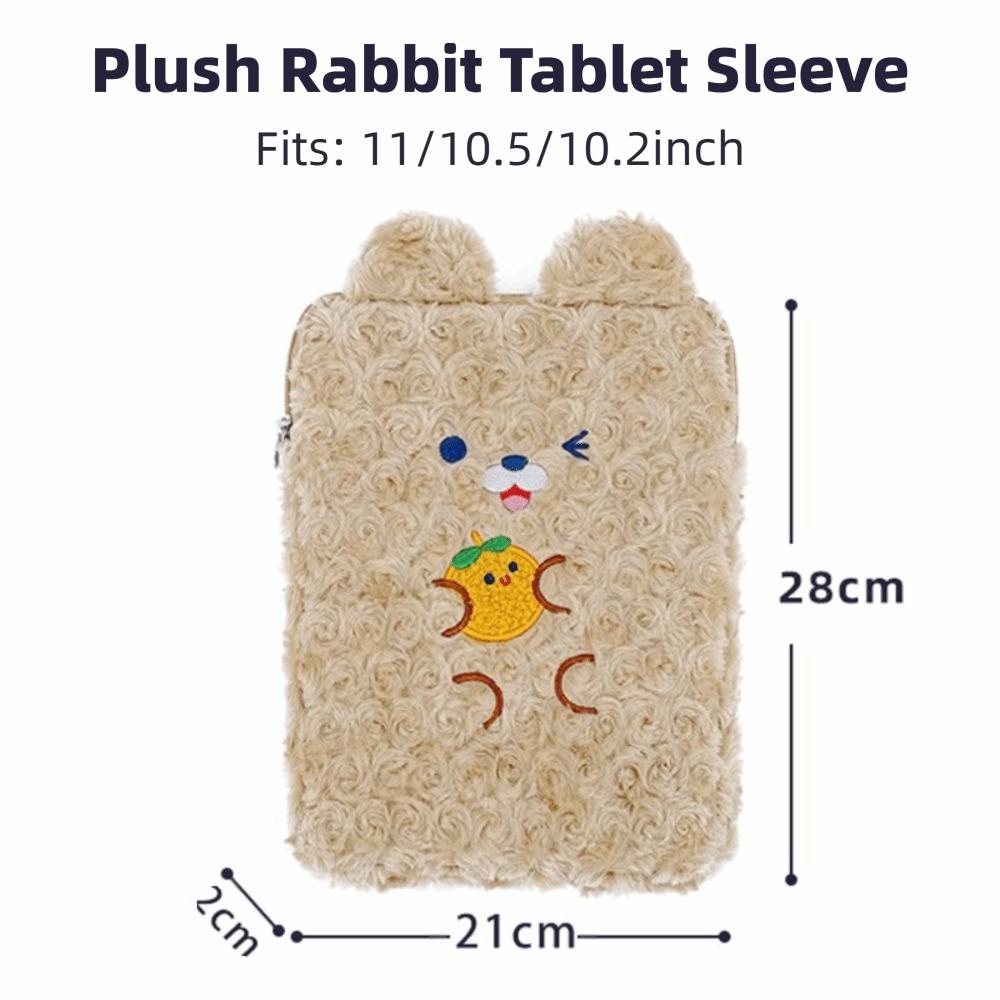Portable Rabbit Case 9-11 Inch iPad Protective Case Cute Notebook Storage Bag  for Women Girl