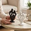 Plastic Minimalist Figure Statue Unique Sculpture of A Family of Four  Office Decor