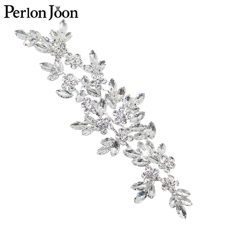 Хрустальная ветвь AB серебристый страз цветок пришивной аксессуар для свадебного платья