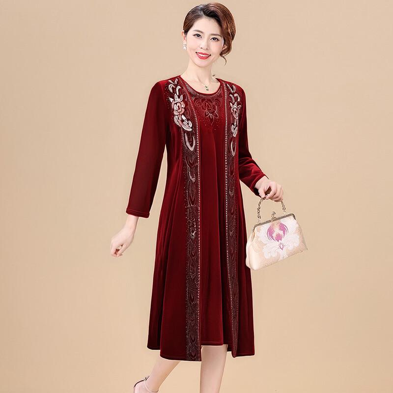 XUEXI Velvet Formal Dress for Mothers