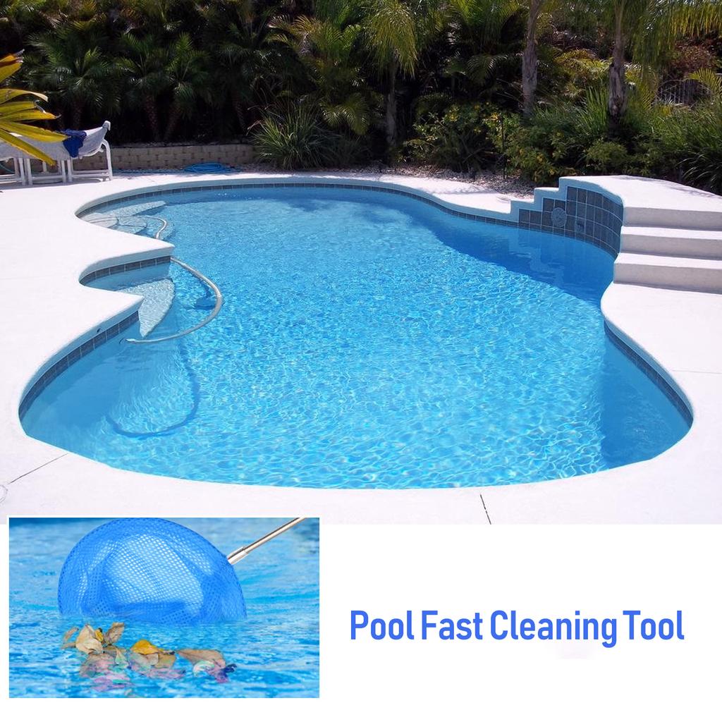 Round Pool Skimmer Net with Telescopic Rod Removal Leaf Rake Swimming Pool Ponds Fast Cleaning Tool with Heavy Duty