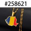 Anniyo Romania Map Flag Pendant Necklaces Silver Color/Gold Color Romanian Jewelry Ethnic @258621